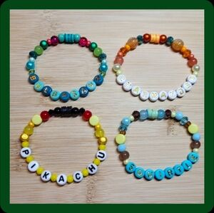 Pokemon Starters- 4 Bracelet Bundle, Size 6"